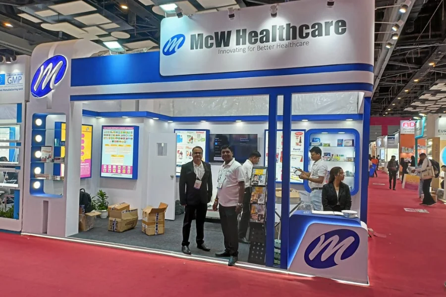 MCW Healthcare Pvt. Ltd Booth Design at Iphex India 2025