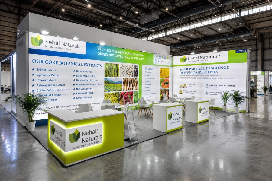 Nehal Naturals Booth Design at Vitafoods Europe, Barcelona, Spain